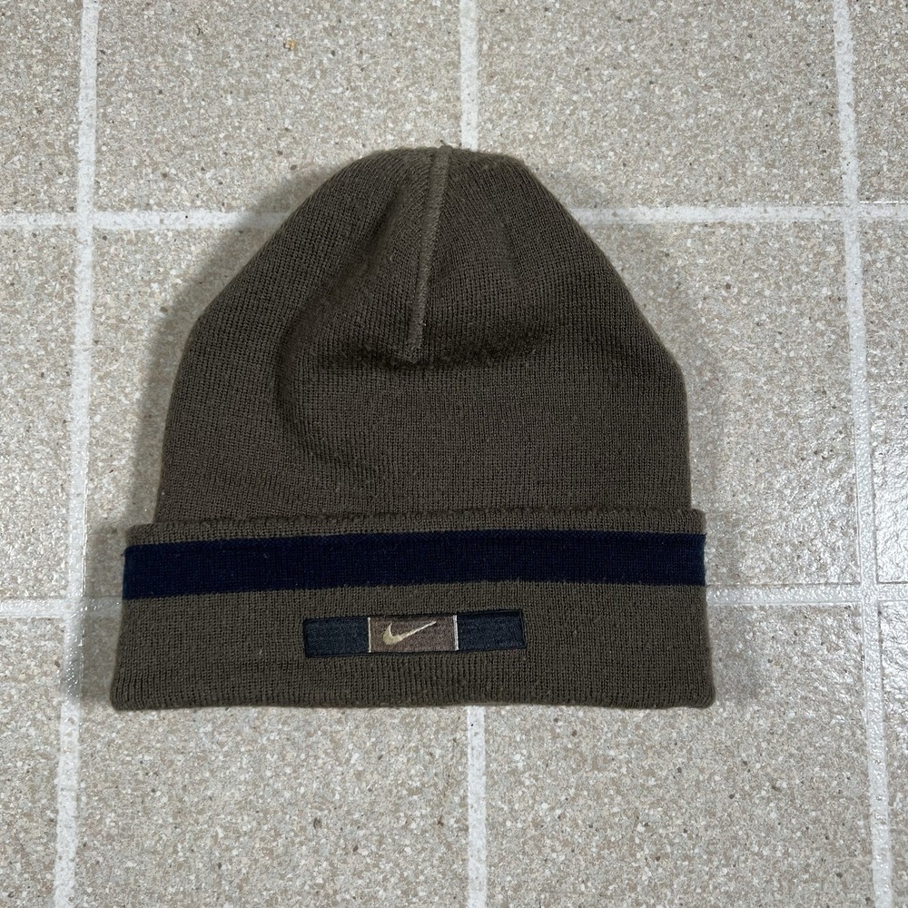 Vintage Nike Center Swoosh Reversible Beanie Adult OS Y2K Skate Streetwear
